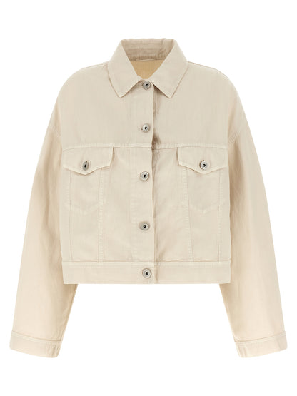 Brunello Cucinelli Beige Cotton Denim Jacket
