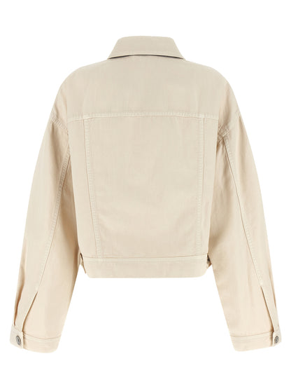 Brunello Cucinelli Beige Cotton Denim Jacket