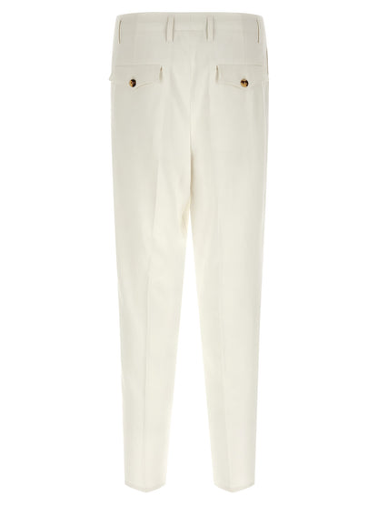Brunello Cucinelli White Cotton Casual Pants