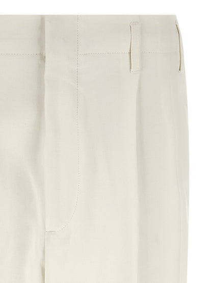 Brunello Cucinelli White Cotton Casual Pants