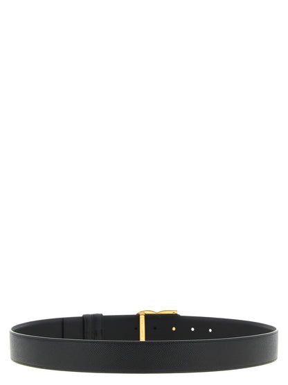 Dolce & Gabbana Black Calfskin Regular Belt