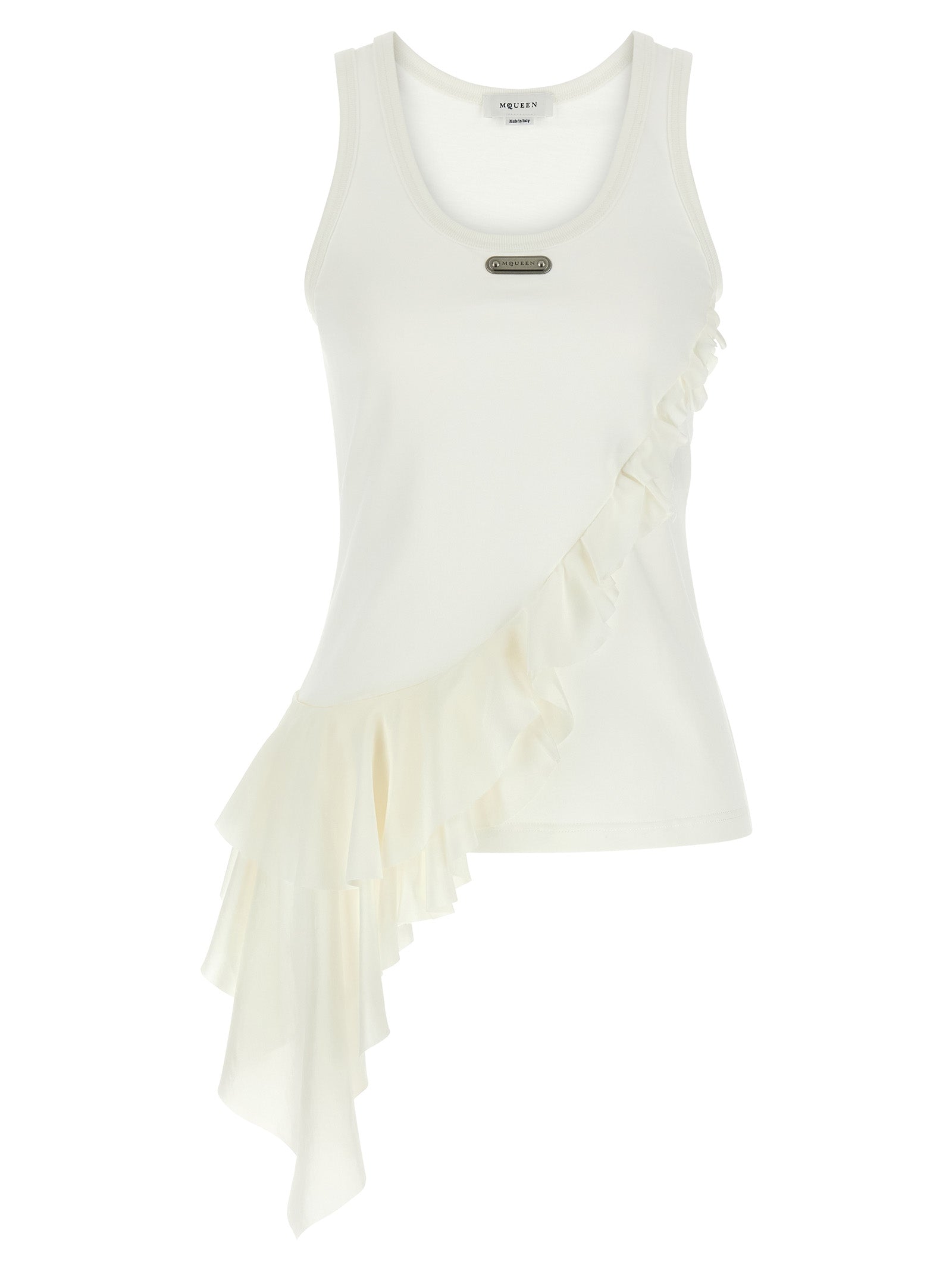 Alexander McQueen Cotton Jersey Tank Top in White