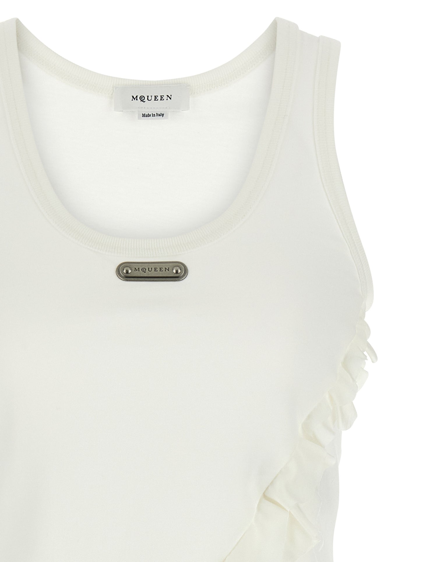 Alexander McQueen Cotton Jersey Tank Top in White