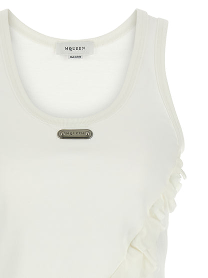 Alexander McQueen Cotton Jersey Tank Top in White