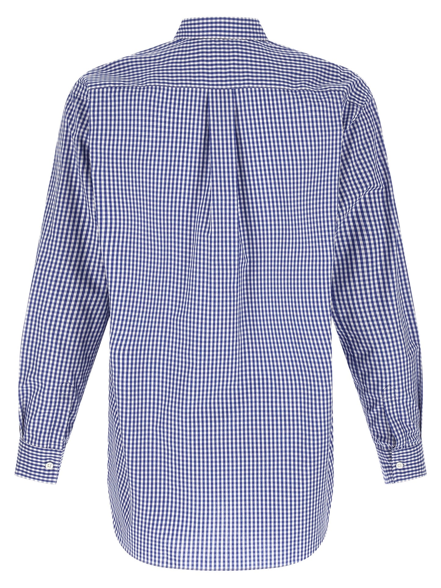Comme Des Garçons Blue Cotton Vichy Print Blouse