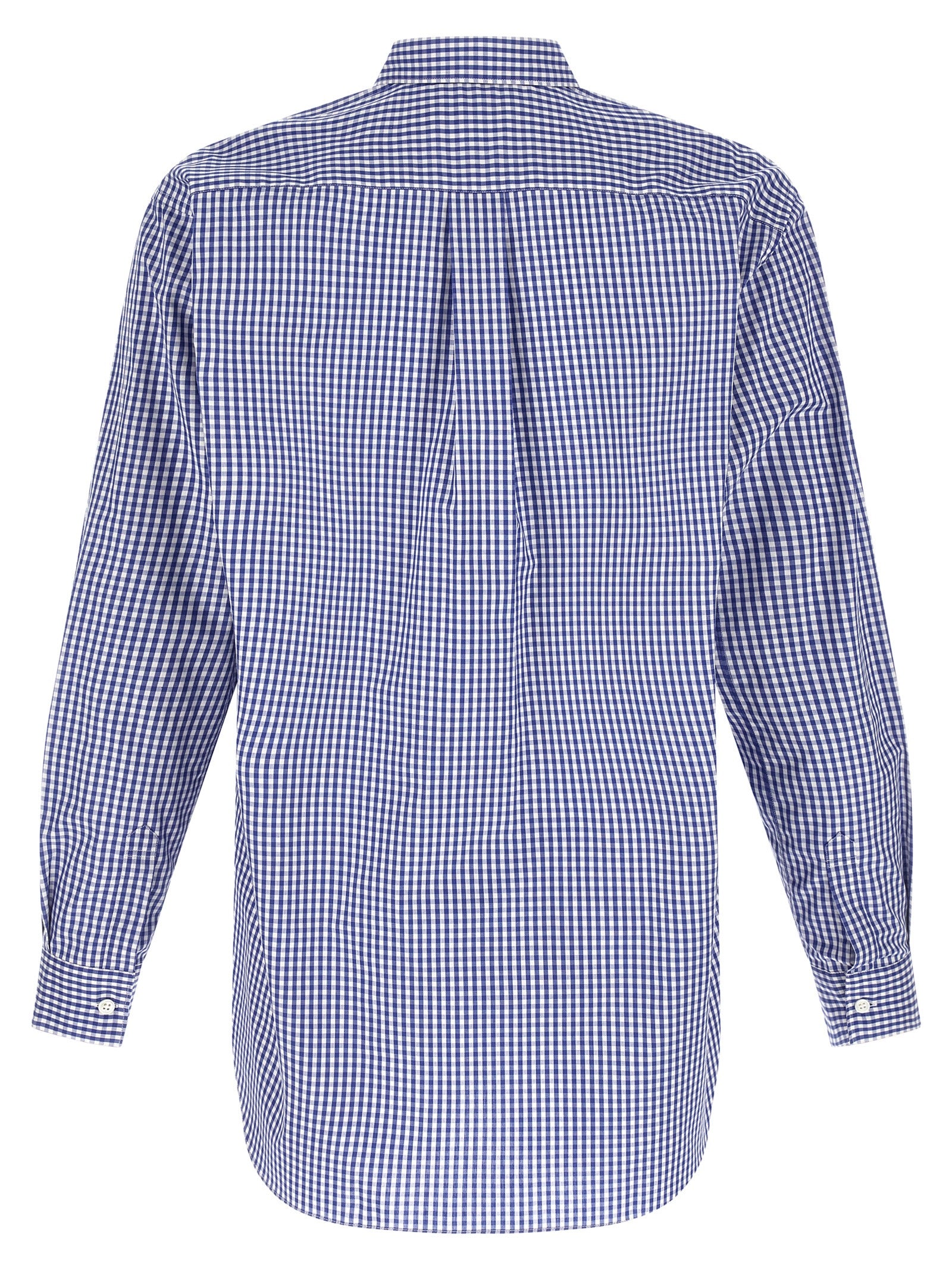Comme Des Garçons Blue Cotton Vichy Print Blouse