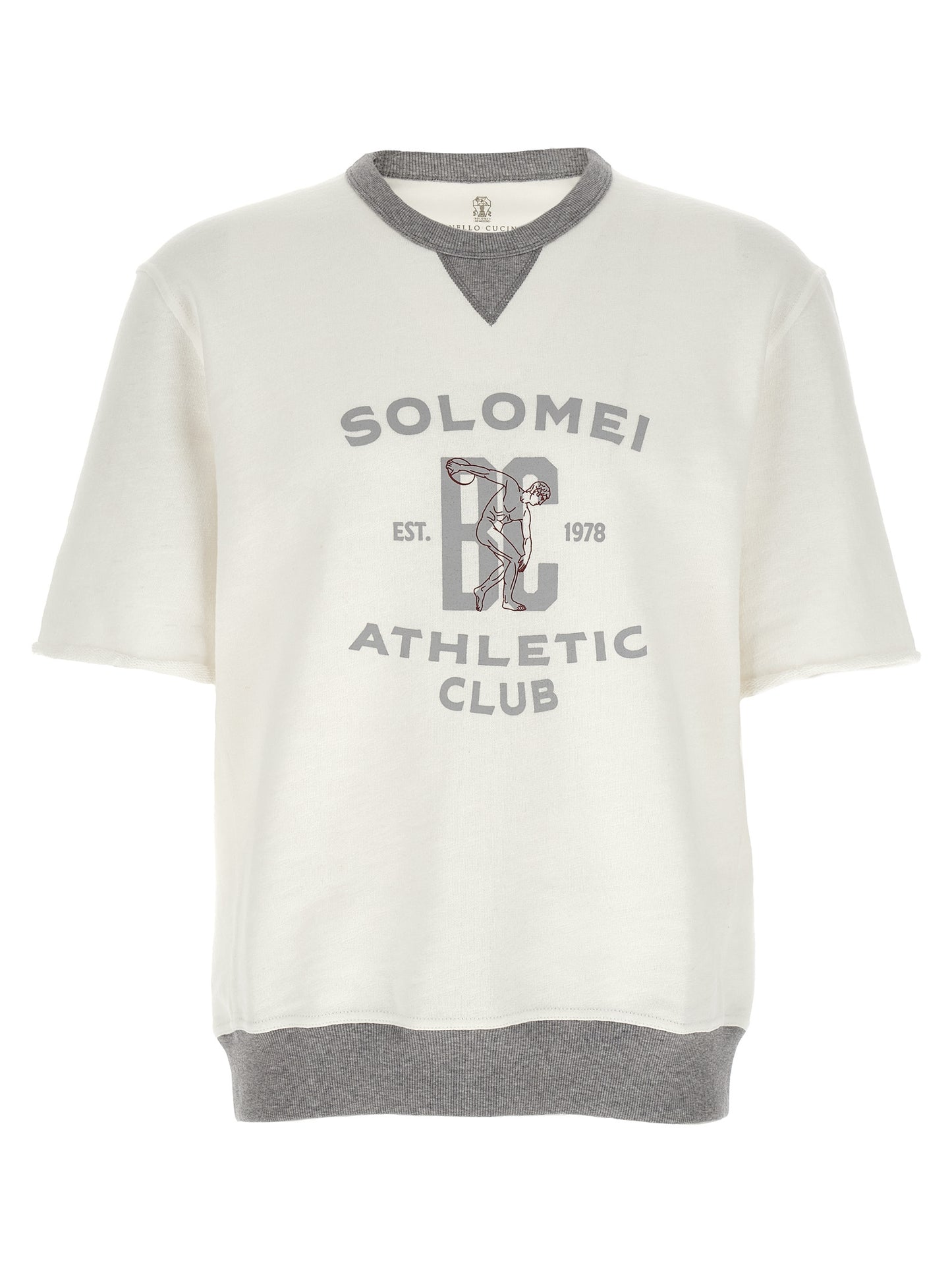 Brunello Cucinelli White Cotton and Linen Mélange Sweatshirt