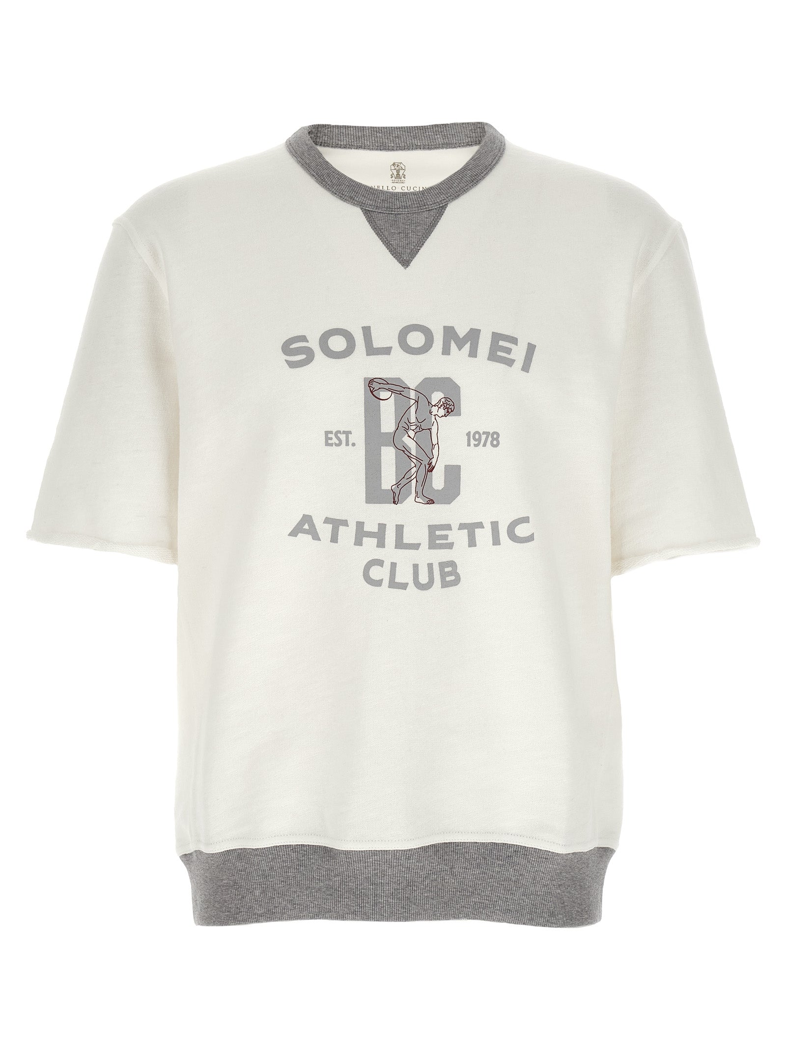 Brunello Cucinelli White Cotton and Linen Mélange Sweatshirt