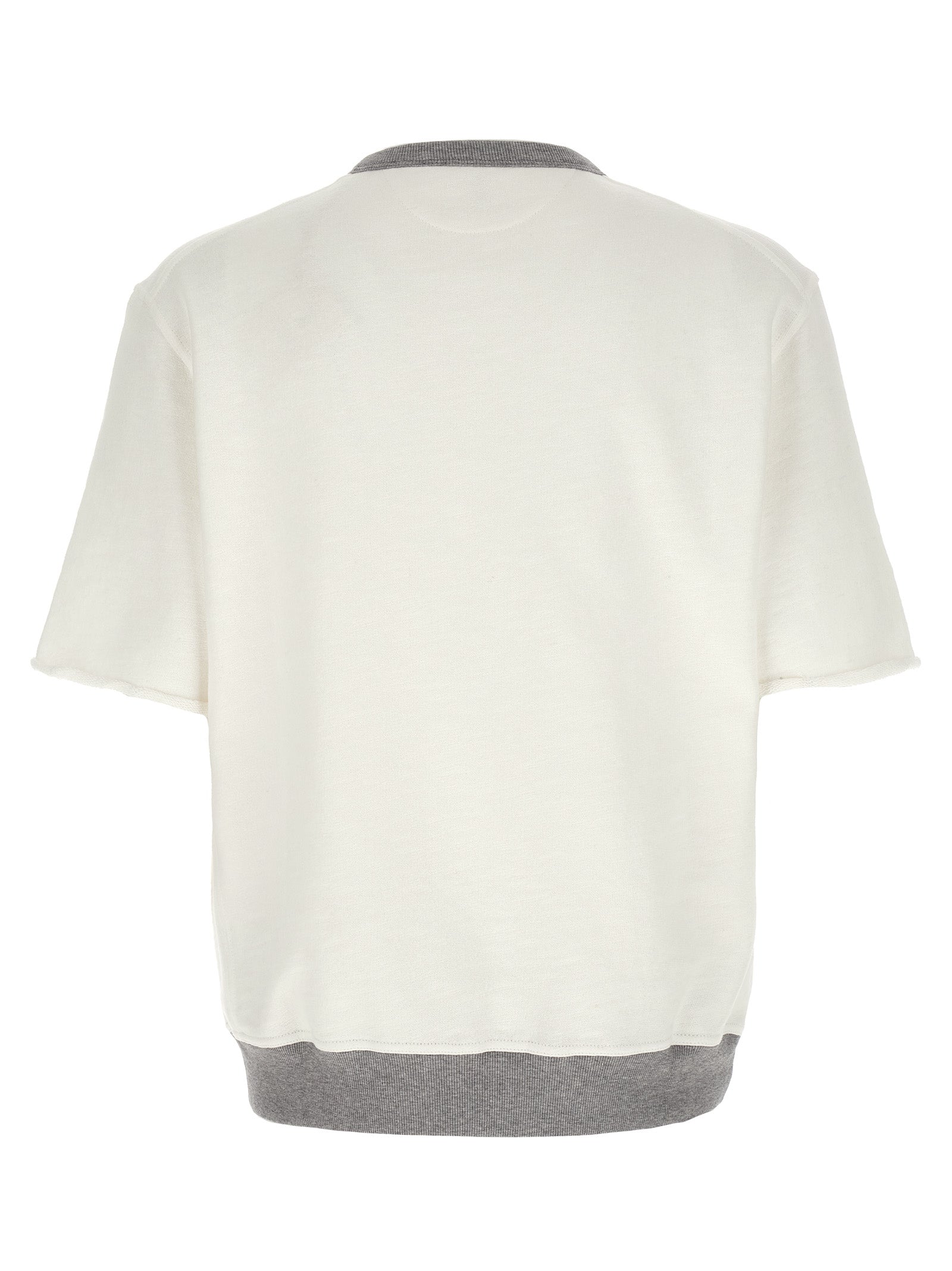 Brunello Cucinelli White Cotton and Linen Mélange Sweatshirt