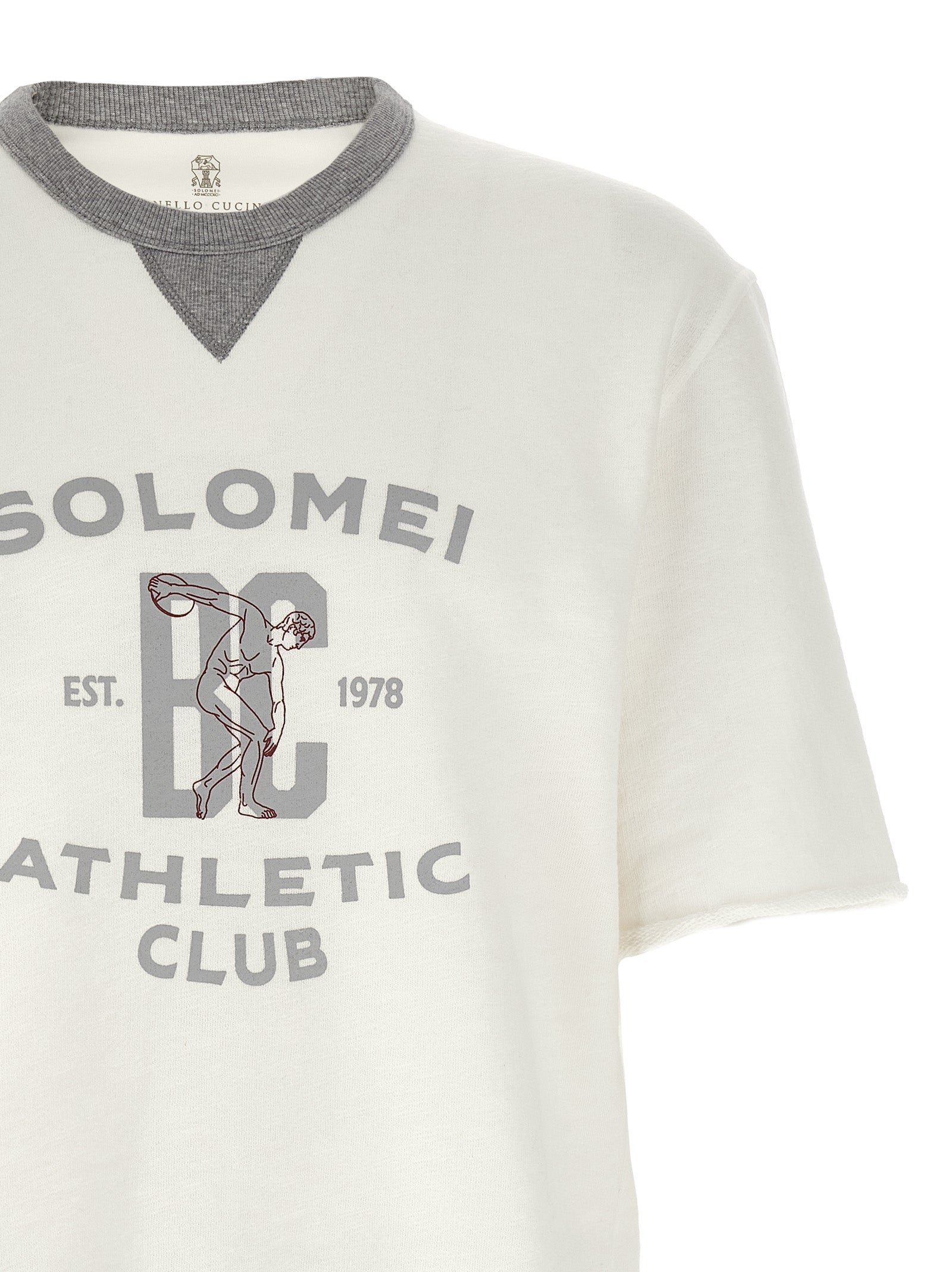 Brunello Cucinelli White Cotton and Linen Mélange Sweatshirt