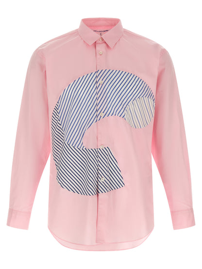 Comme des Garçons Multicolor Cotton Poplin Blouse with Asymmetric Hem