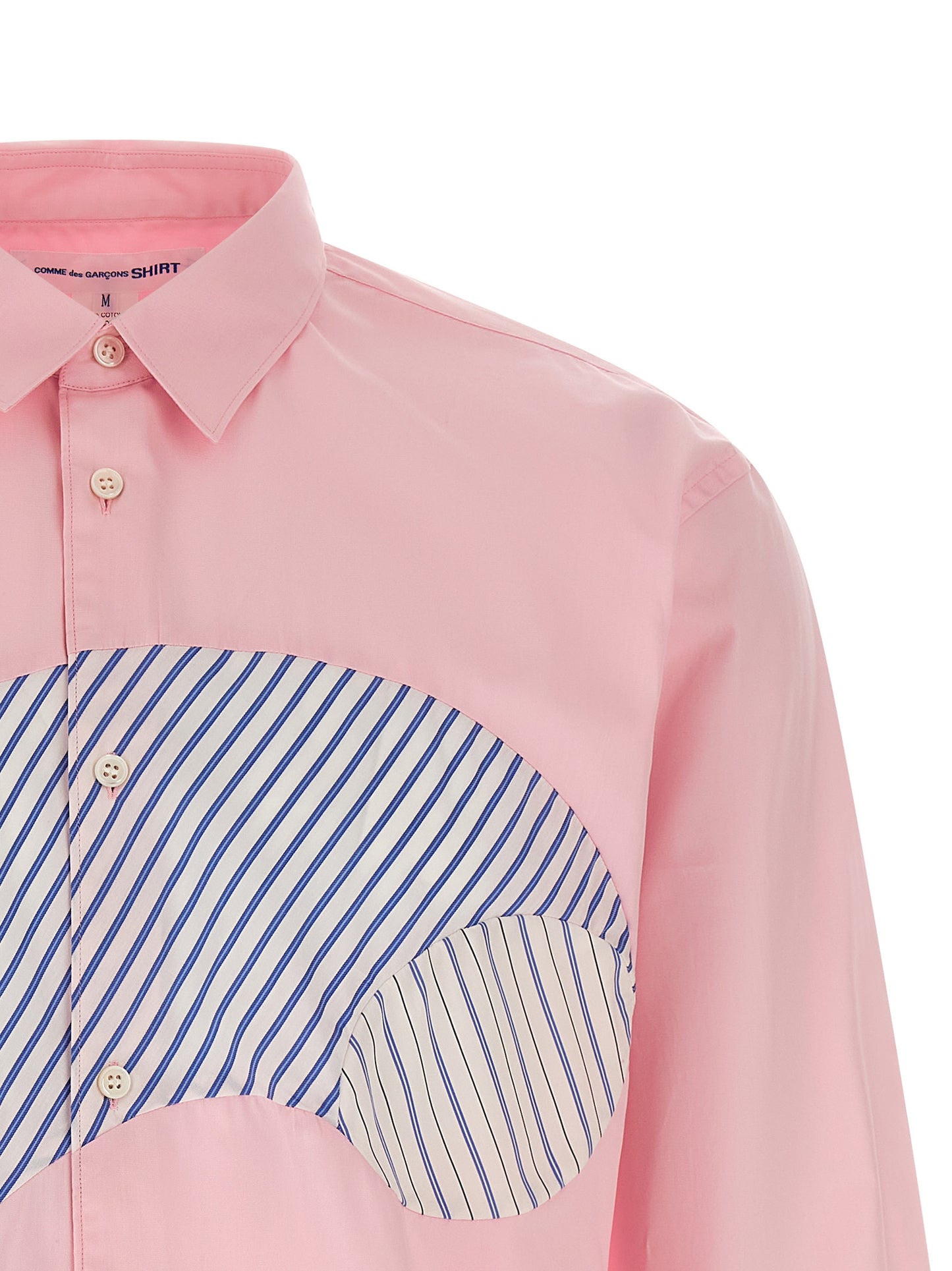 Comme des Garçons Multicolor Cotton Poplin Blouse with Asymmetric Hem