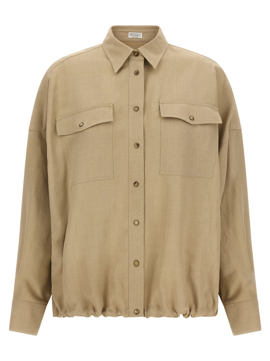 Brunello Cucinelli Beige Viscose Blouse