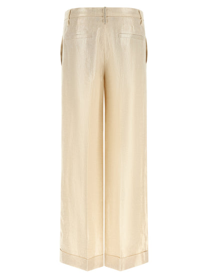 Brunello Cucinelli Gold Linen Casual Pants