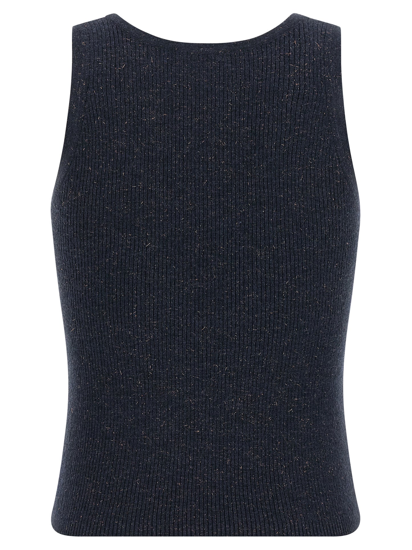 Brunello Cucinelli Blue Cashmere Sleeveless T-Shirt