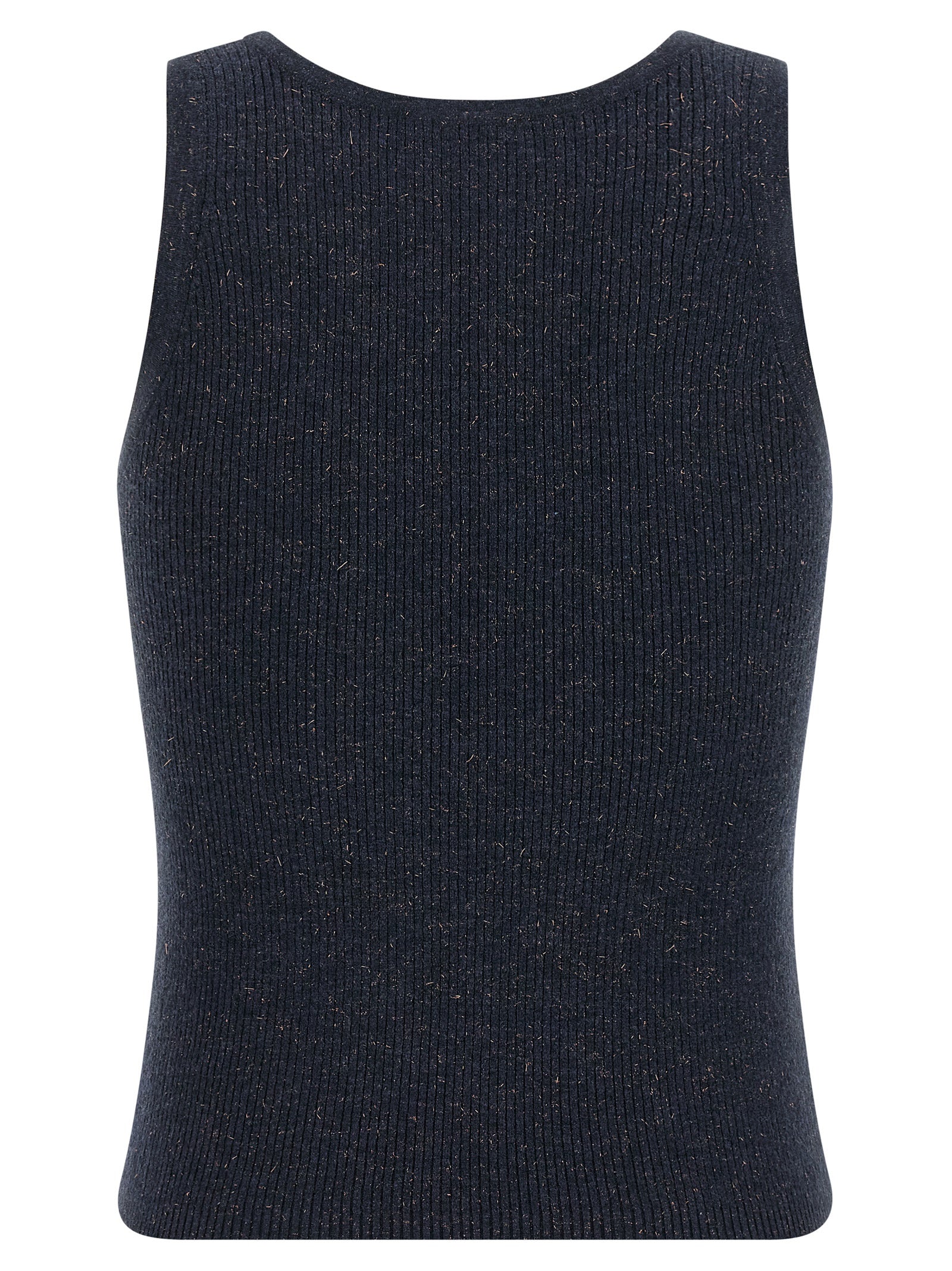 Brunello Cucinelli Blue Cashmere Sleeveless T-Shirt