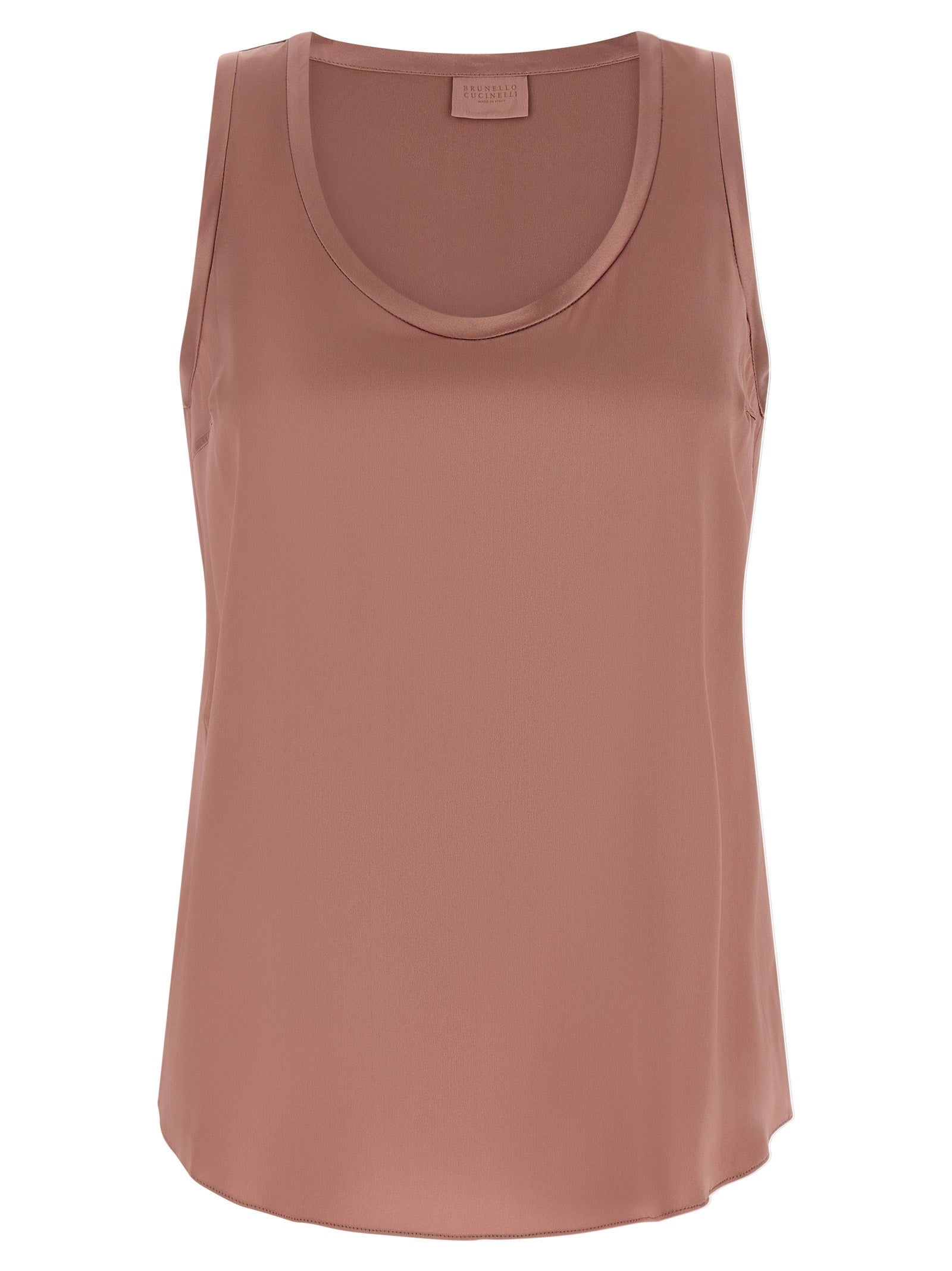 Brunello Cucinelli Multicolor Silk Sleeveless T-Shirt