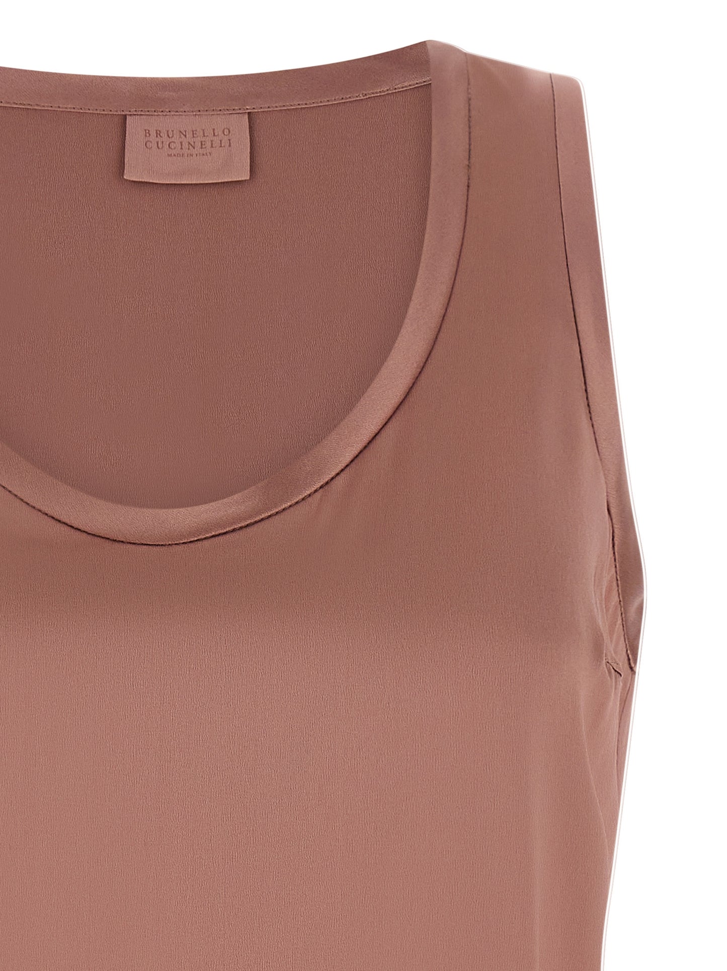 Brunello Cucinelli Multicolor Silk Sleeveless T-Shirt