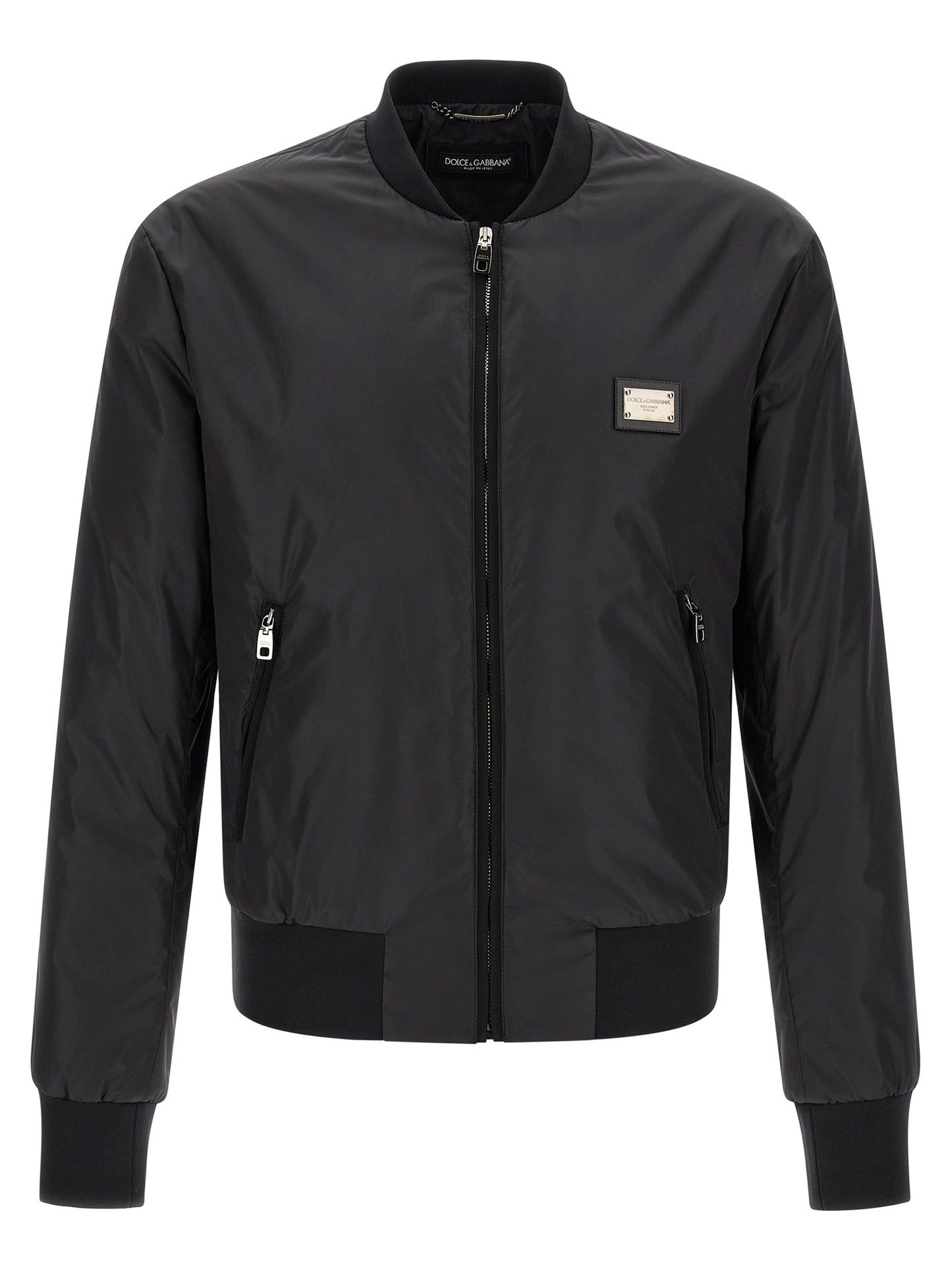Dolce & Gabbana Black Polyamide Bomber Jacket