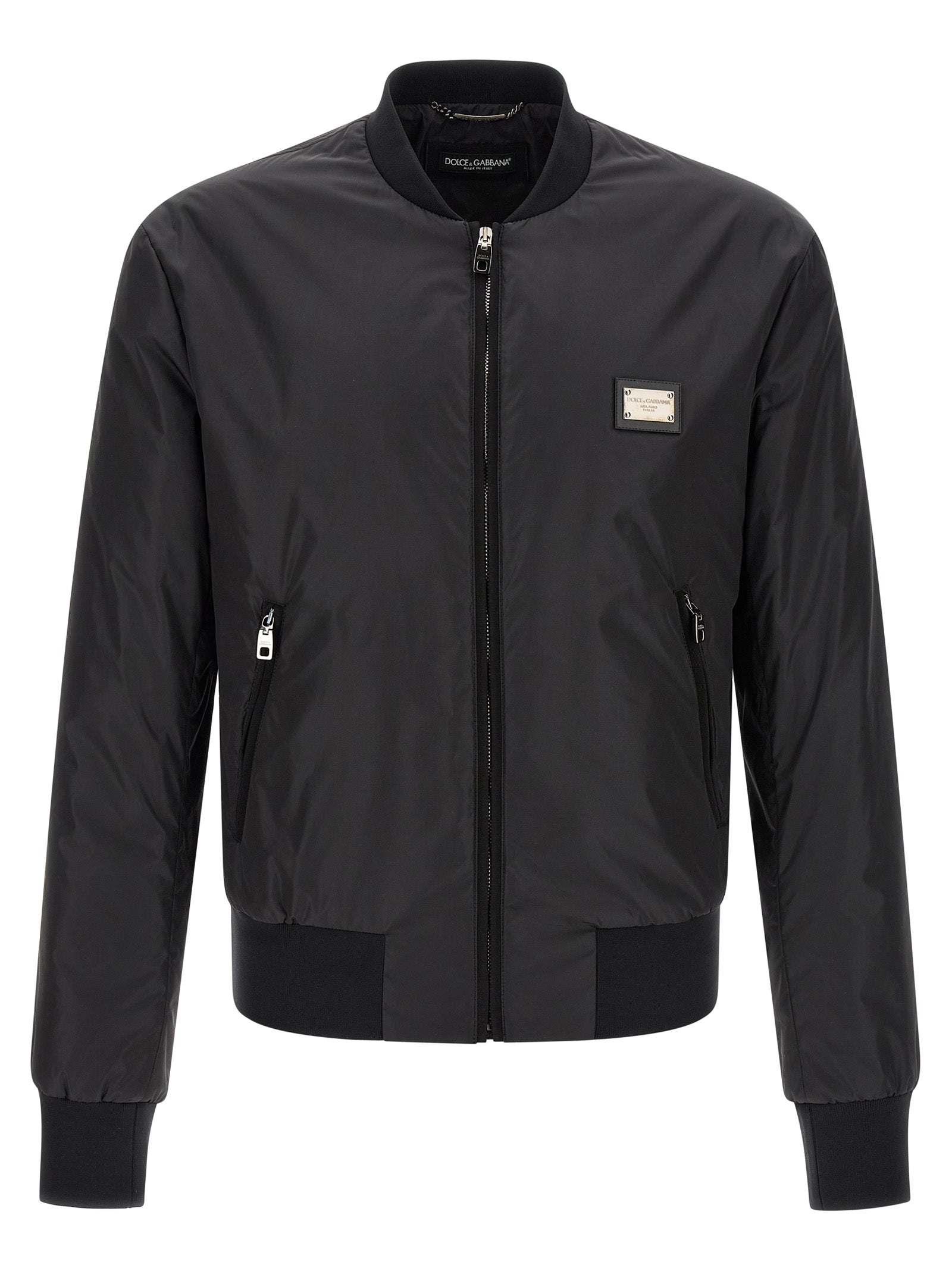 Dolce & Gabbana Black Polyamide Bomber Jacket