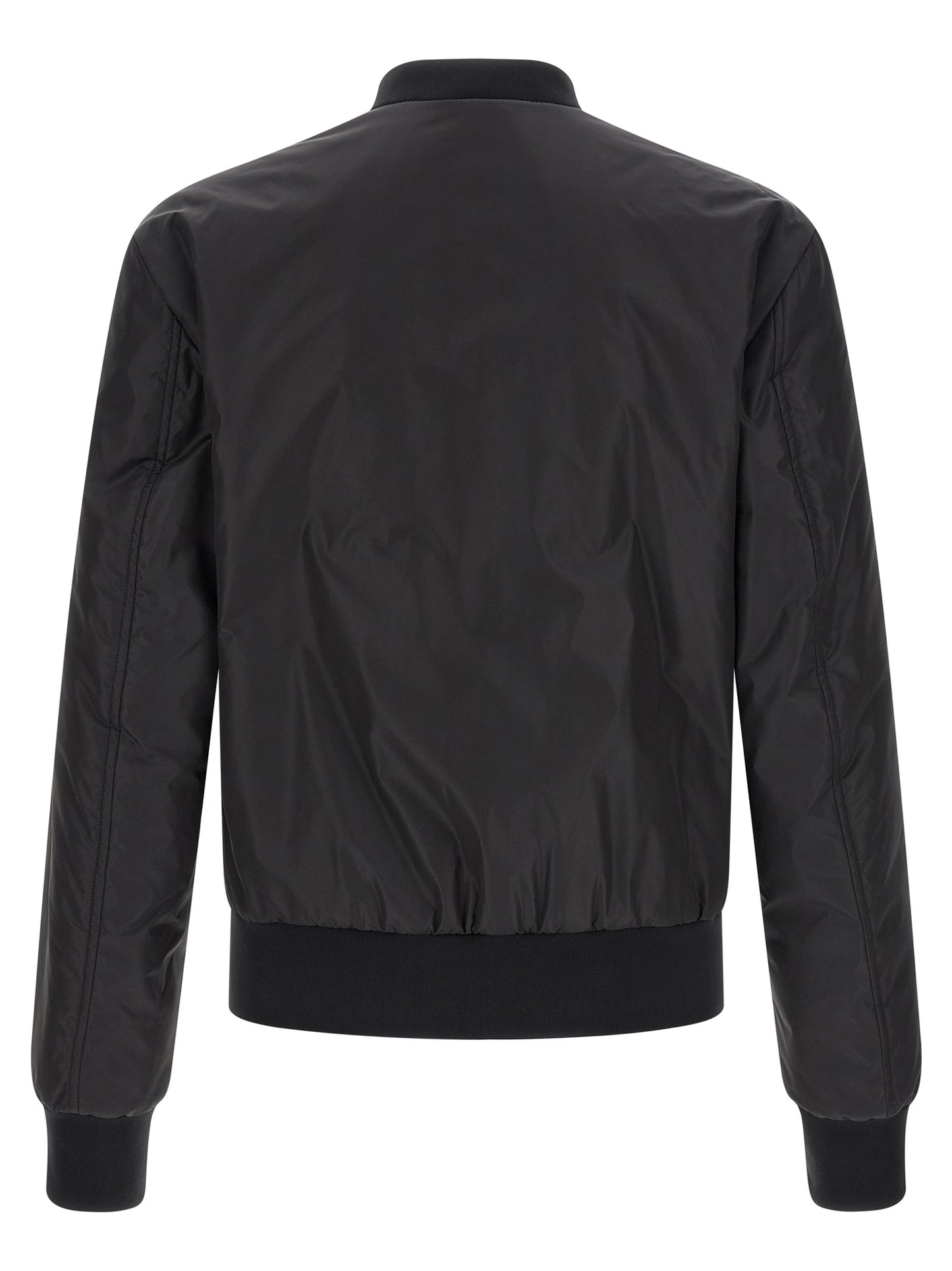 Dolce & Gabbana Black Polyamide Bomber Jacket