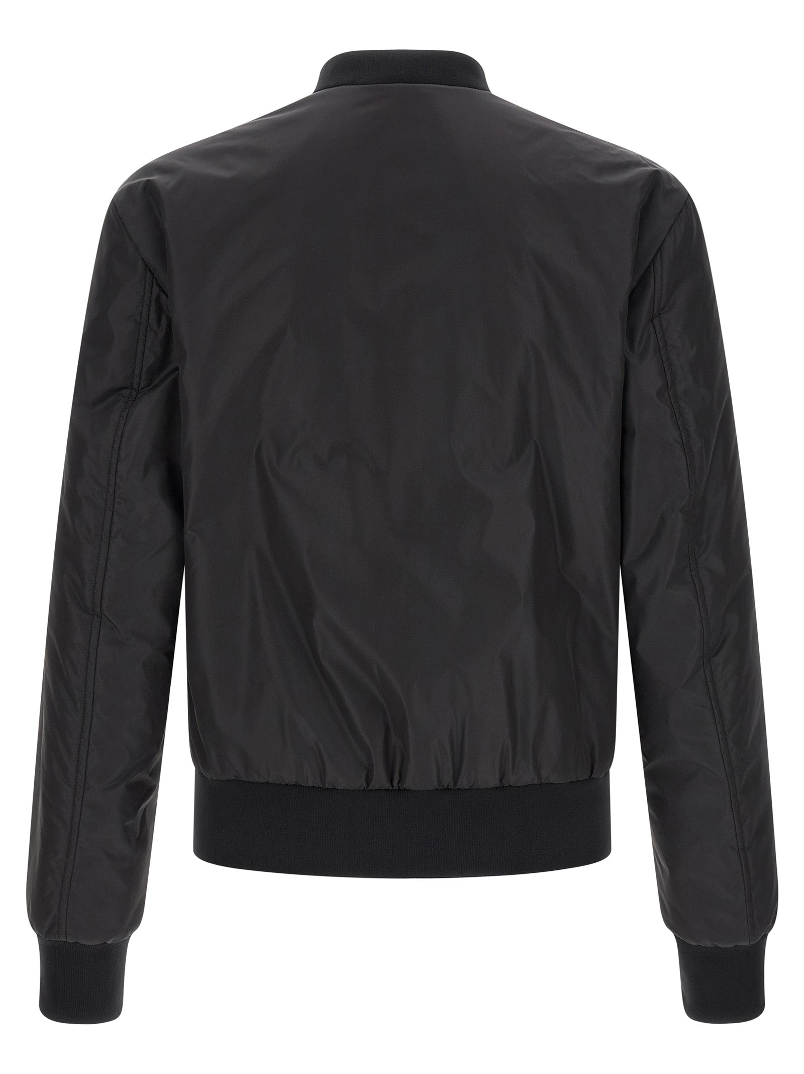 Dolce & Gabbana Black Polyamide Bomber Jacket