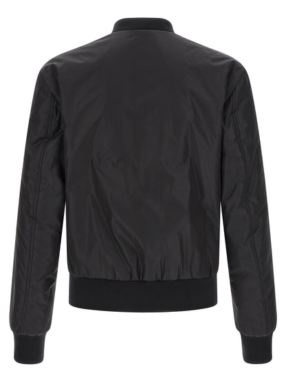 Dolce & Gabbana Black Polyamide Bomber Jacket