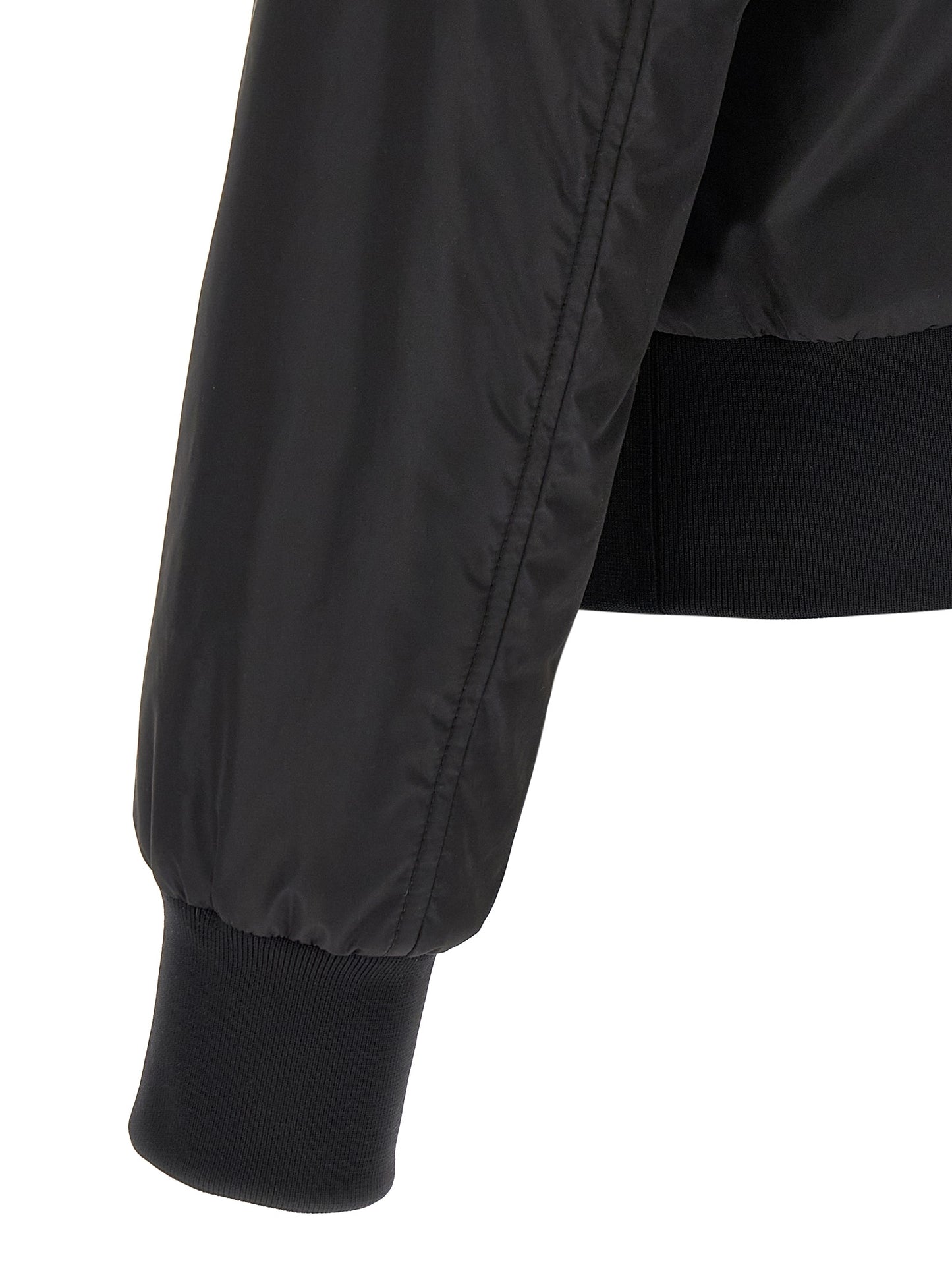 Dolce & Gabbana Black Polyamide Bomber Jacket