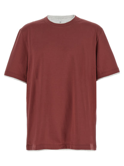Brunello Cucinelli Red Cotton T-Shirt