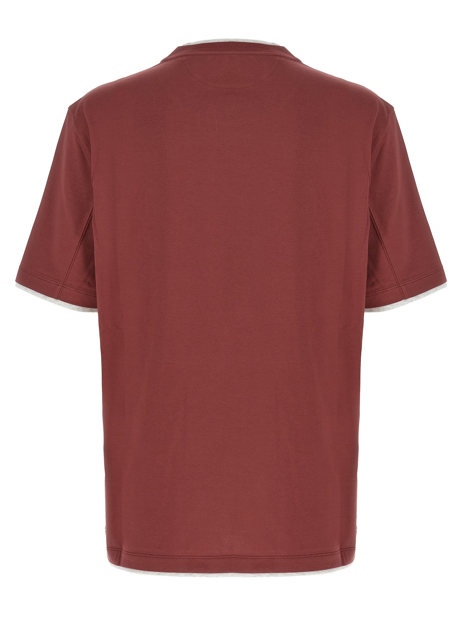Brunello Cucinelli Red Cotton T-Shirt