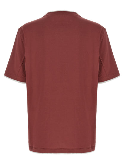 Brunello Cucinelli Red Cotton T-Shirt