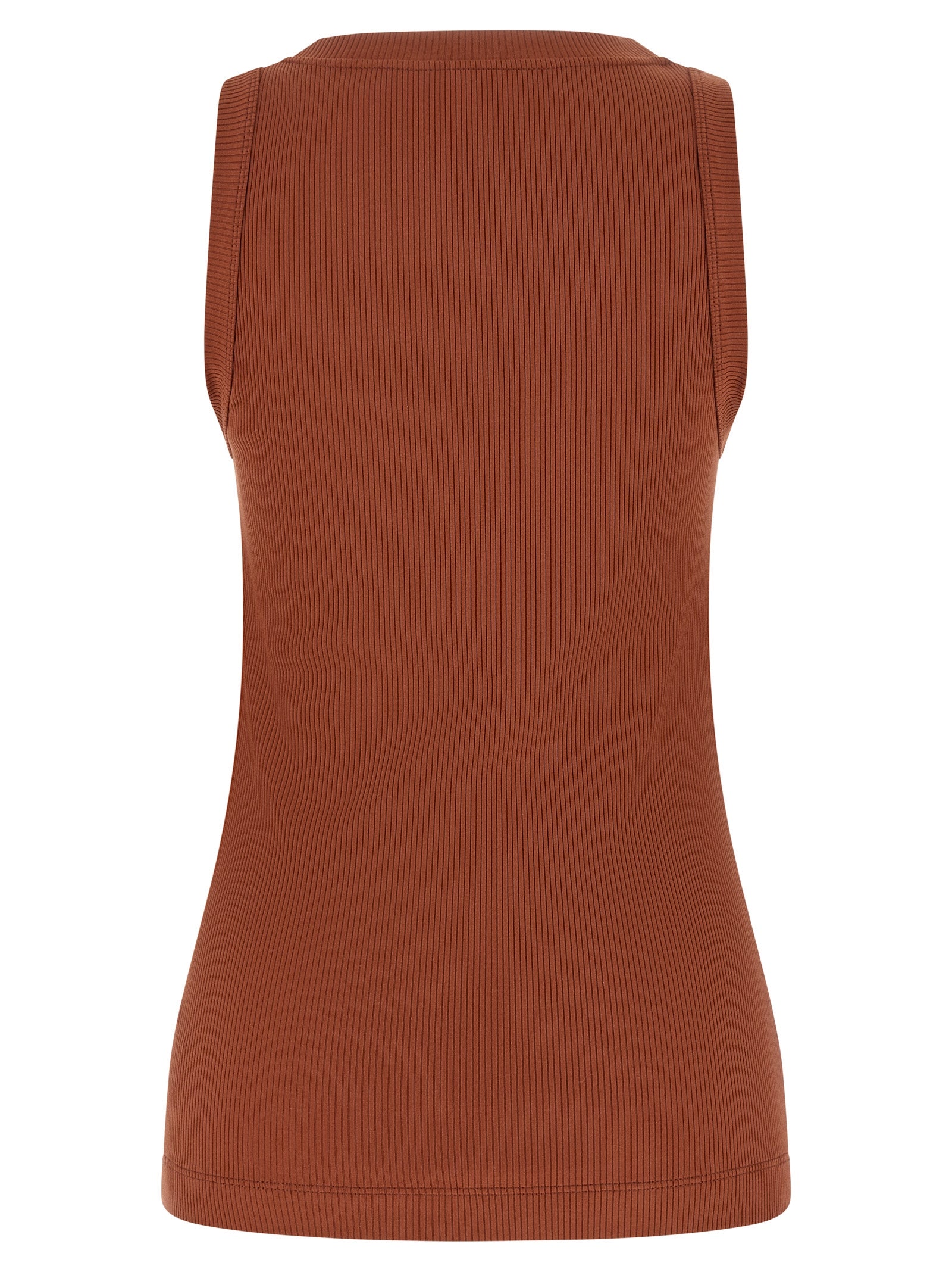 Brunello Cucinelli Brown Cotton Sleeveless T-Shirt
