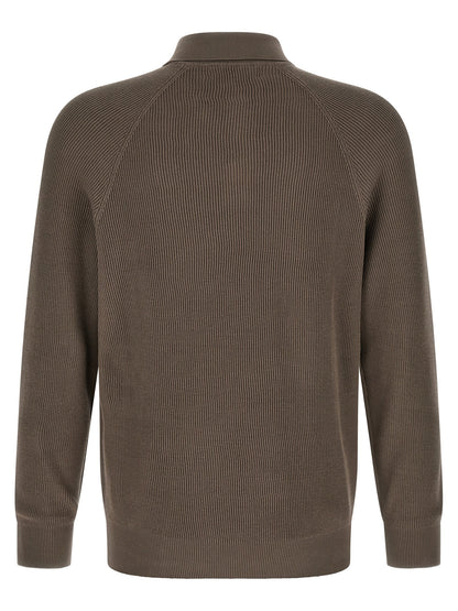 Brunello Cucinelli Brown Cotton Polo Shirt