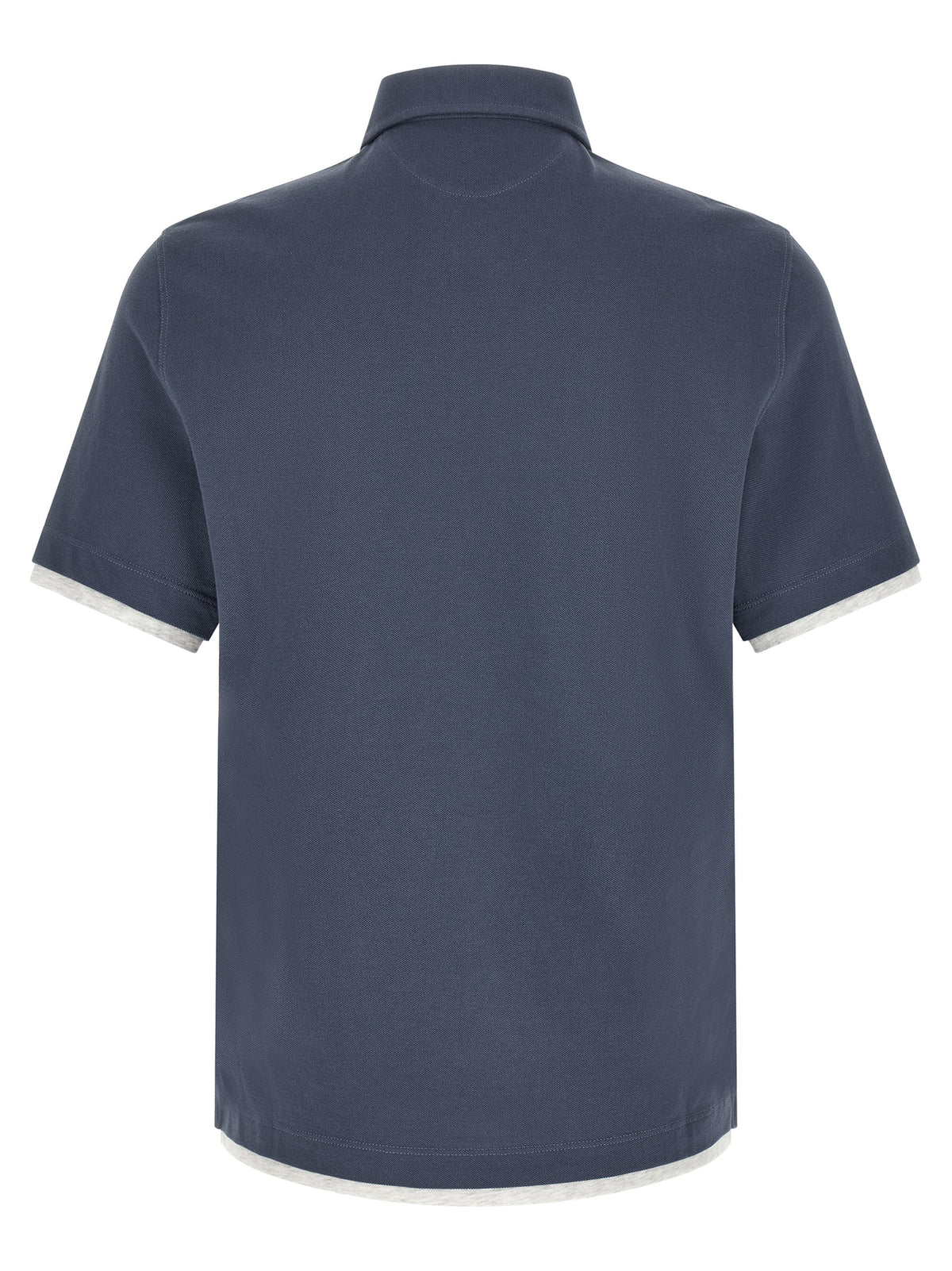 Brunello Cucinelli Blue Cotton Polo Shirt