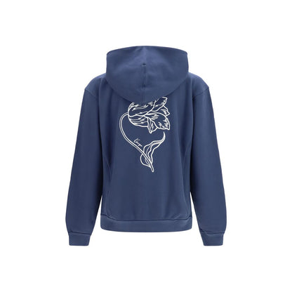 Kenzo Tulip Zip Hoodie Blue Cotton Sweatshirt