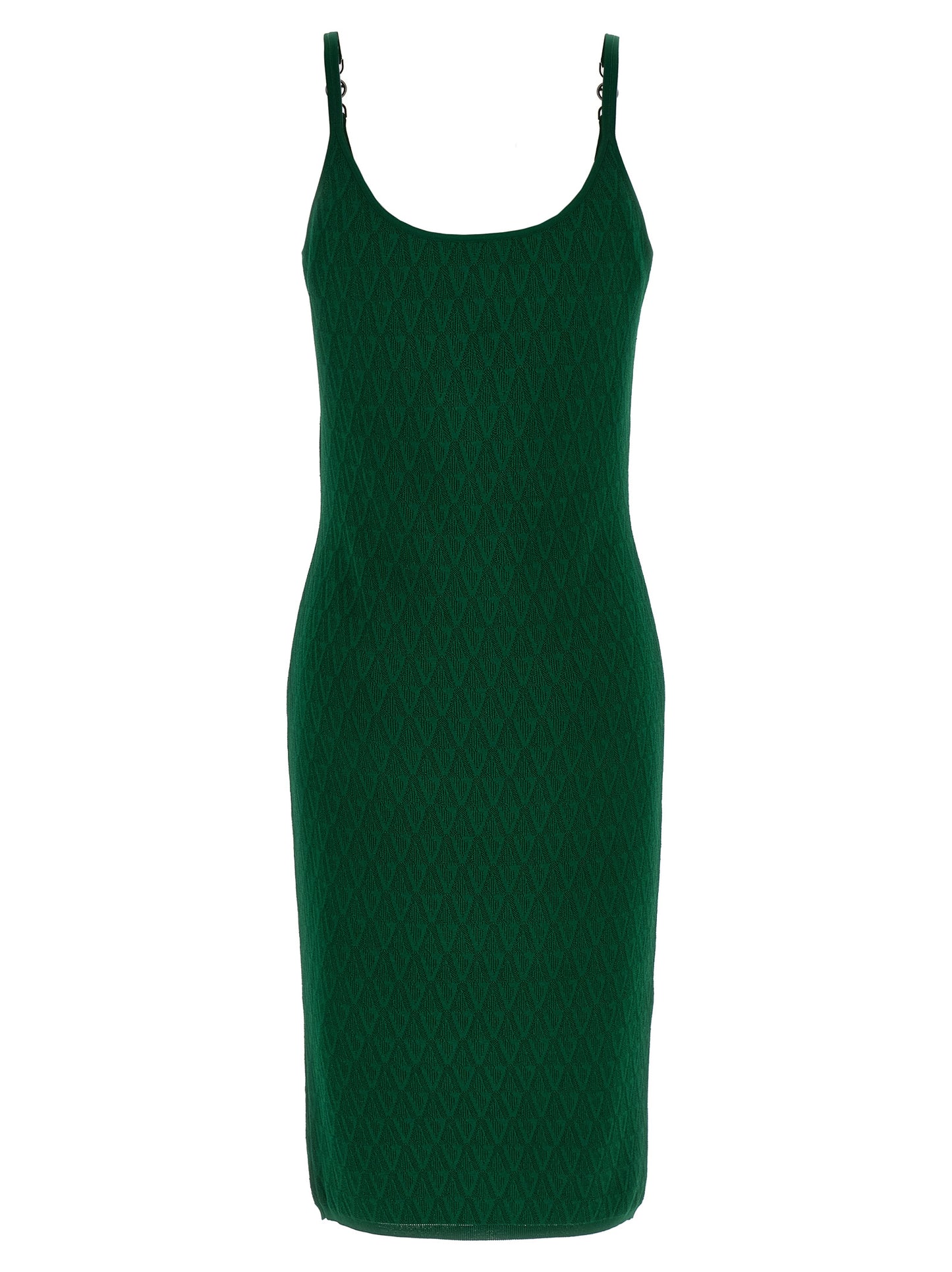 Versace Bicolor Viscose Midi Dress in Green