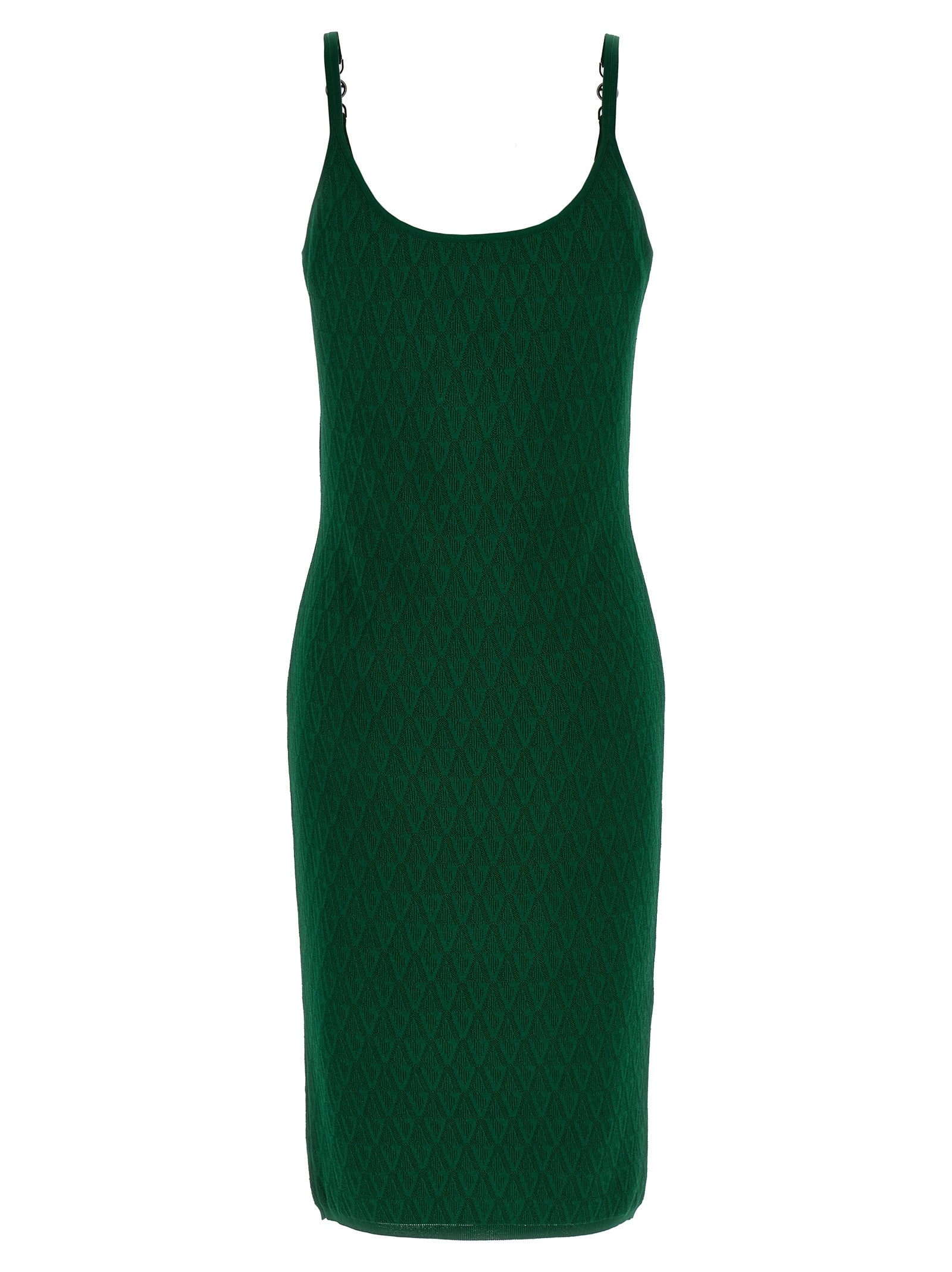 Versace Bicolor Viscose Midi Dress in Green