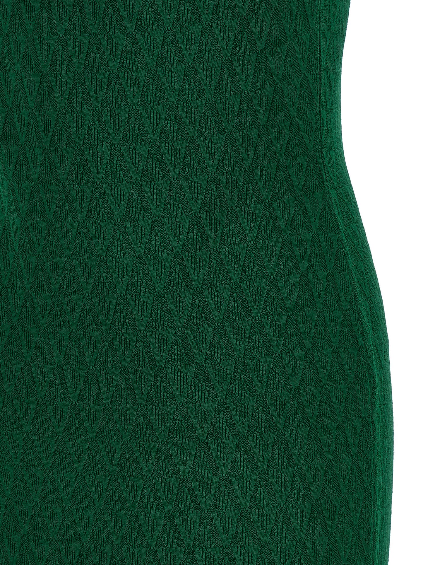 Versace Bicolor Viscose Midi Dress in Green