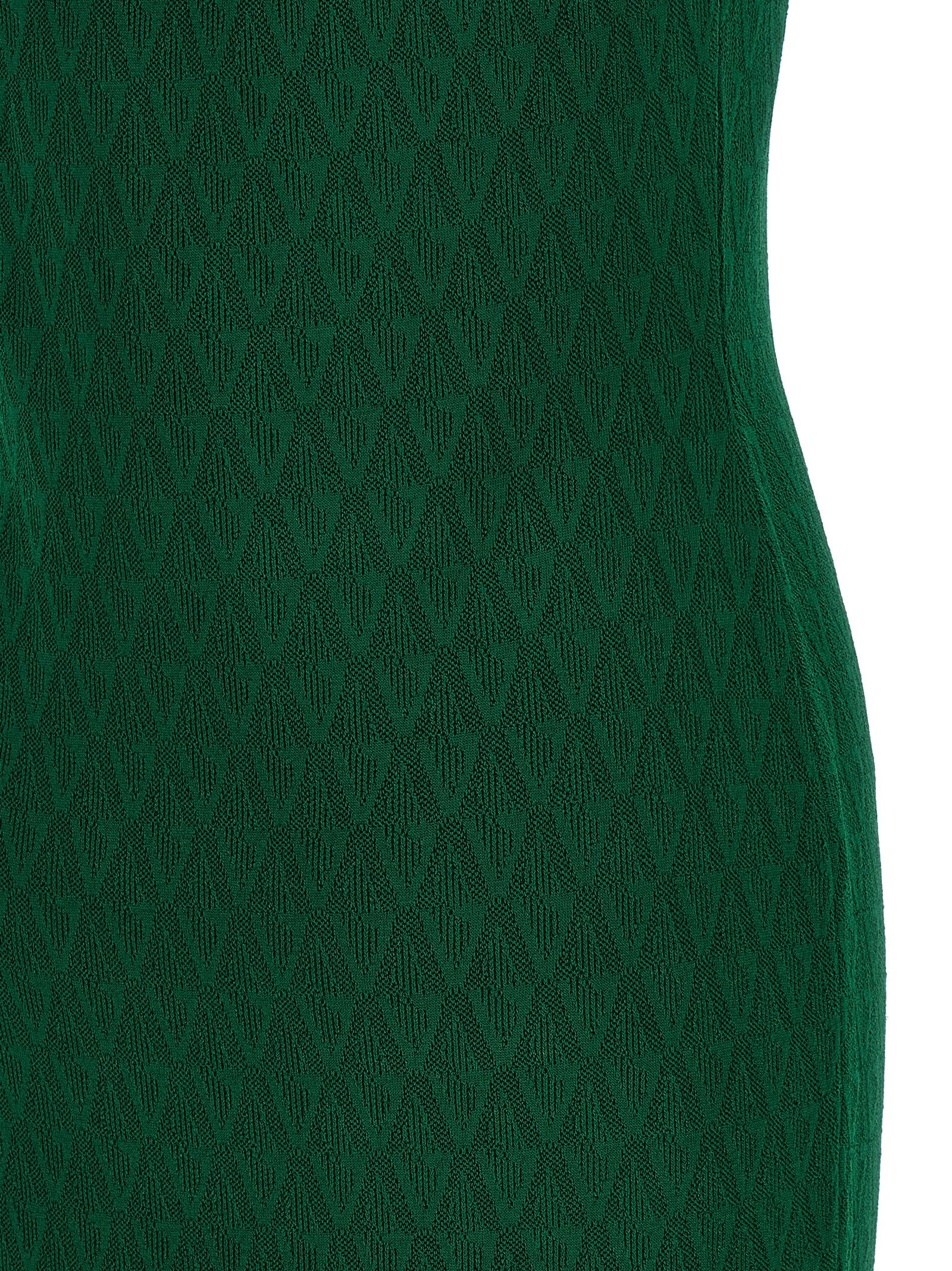 Versace Bicolor Viscose Midi Dress in Green