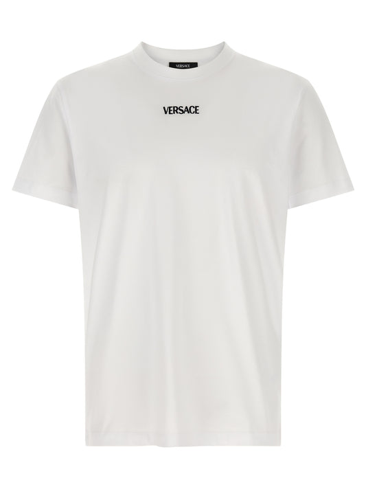 Versace White Cotton Logo T-Shirt for Men