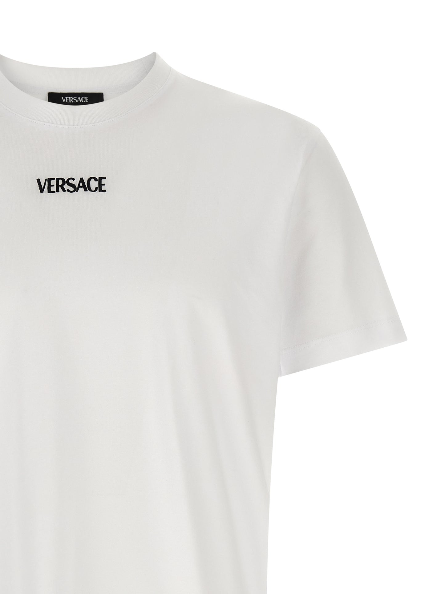Versace White Cotton Logo T-Shirt for Men