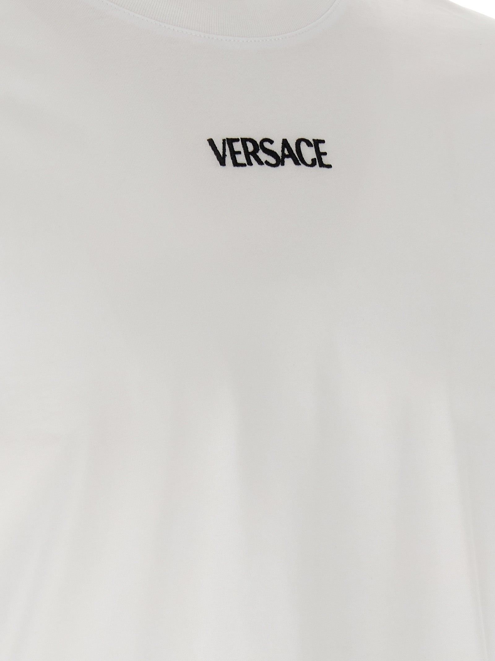 Versace White Cotton Logo T-Shirt for Men