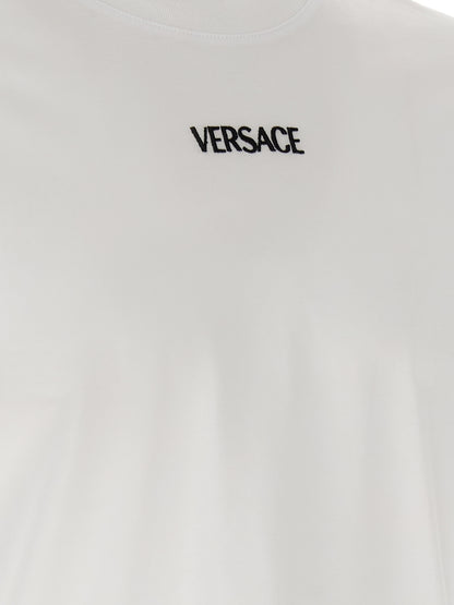 Versace White Cotton Logo T-Shirt for Men