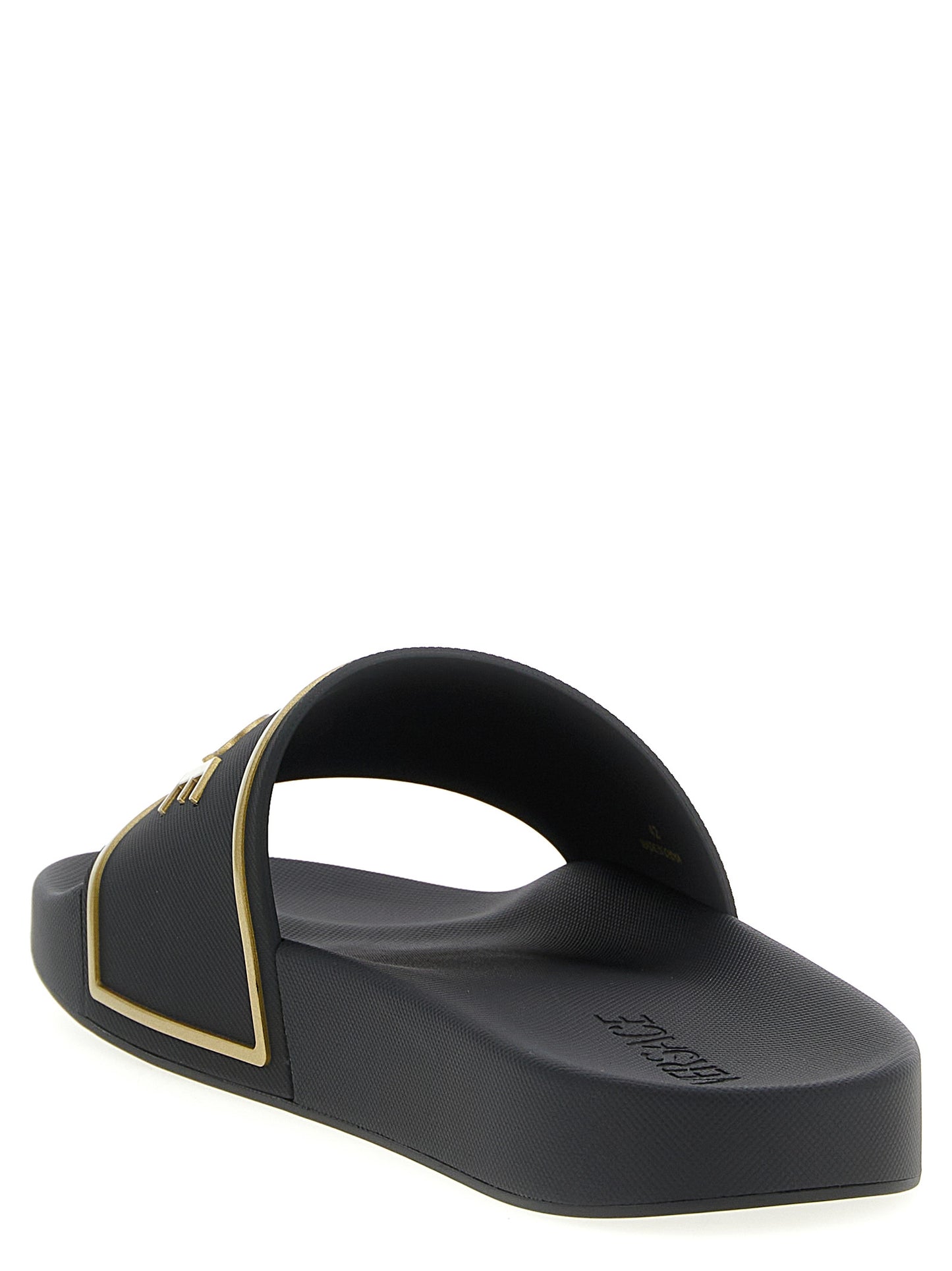 Versace Black Thermoplastic Polyurethane Slides