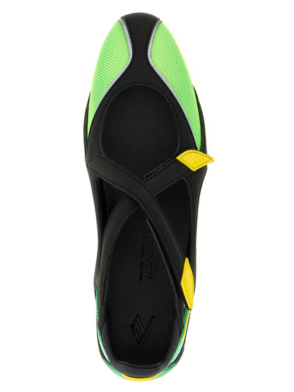 The Attico Bicolor Polyethylene Ballet Flats - Green
