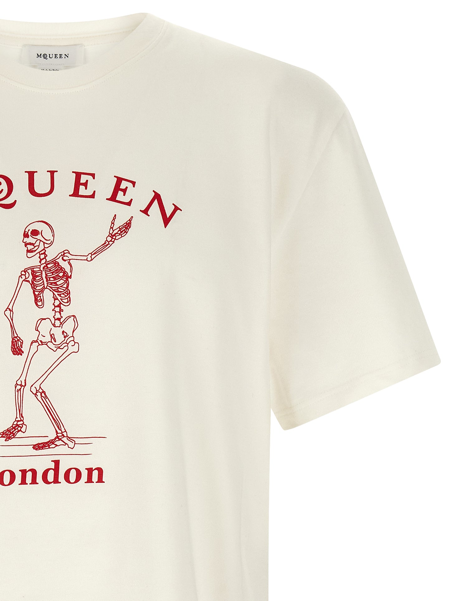 Alexander McQueen Multicolor Cotton T-Shirt - Skeleton Print