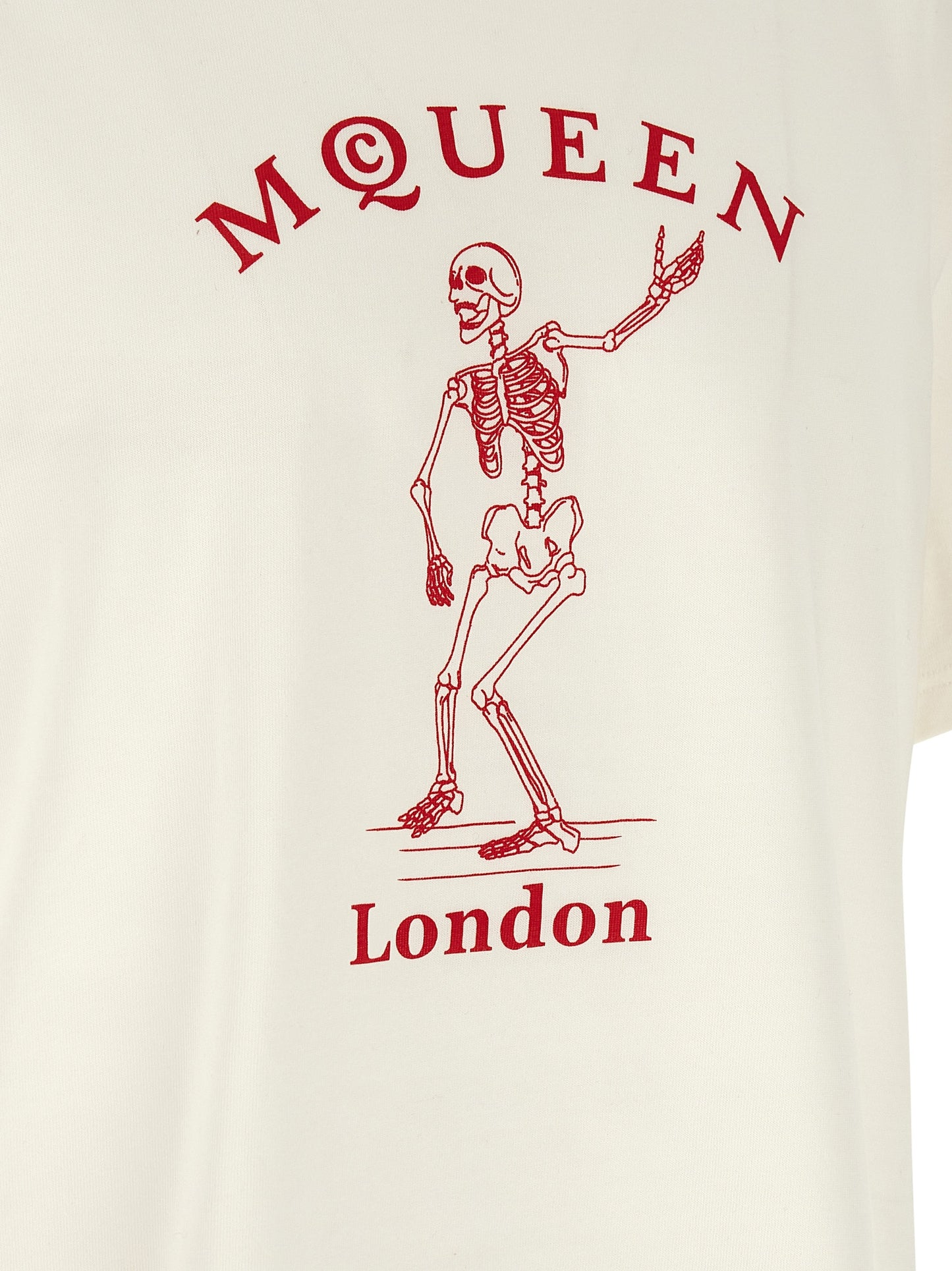 Alexander McQueen Multicolor Cotton T-Shirt - Skeleton Print