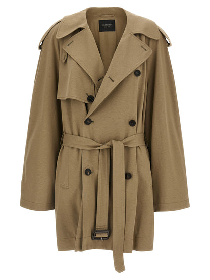 Balenciaga Beige Cotton Trench Coat