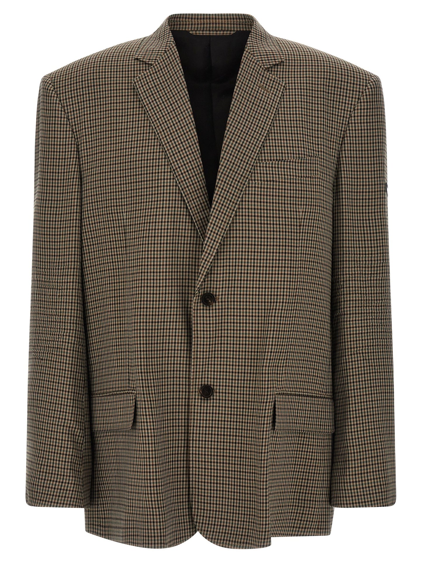 Balenciaga ‘SB’ Check Print Lyocell Blazer - Brown