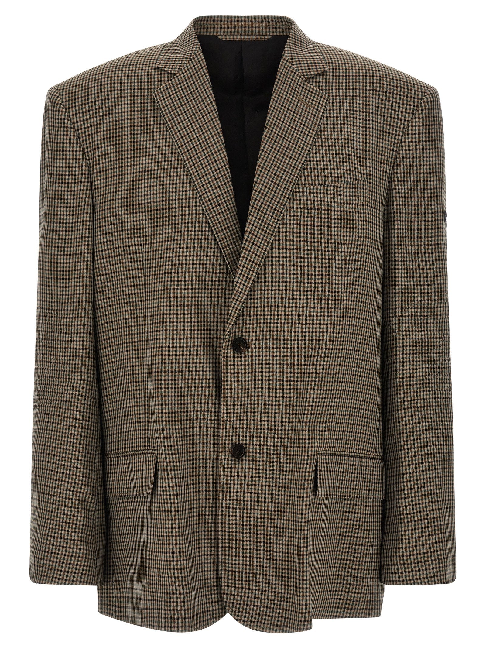 Balenciaga ‘SB’ Check Print Lyocell Blazer - Brown